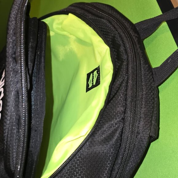 Adidas Classic Backpack Black w/ Neon Green Interior | New No Tags - Picture 4 of 11